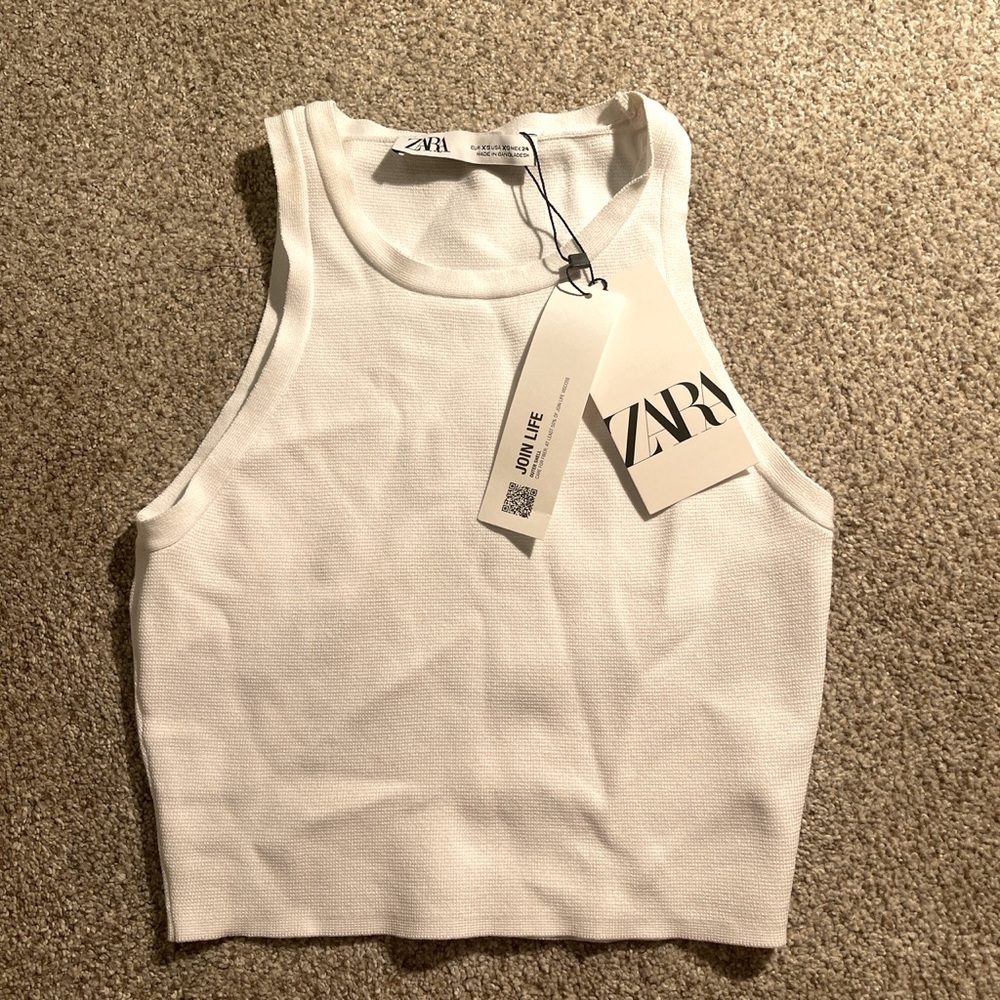 brand new w tags zara white basic tank